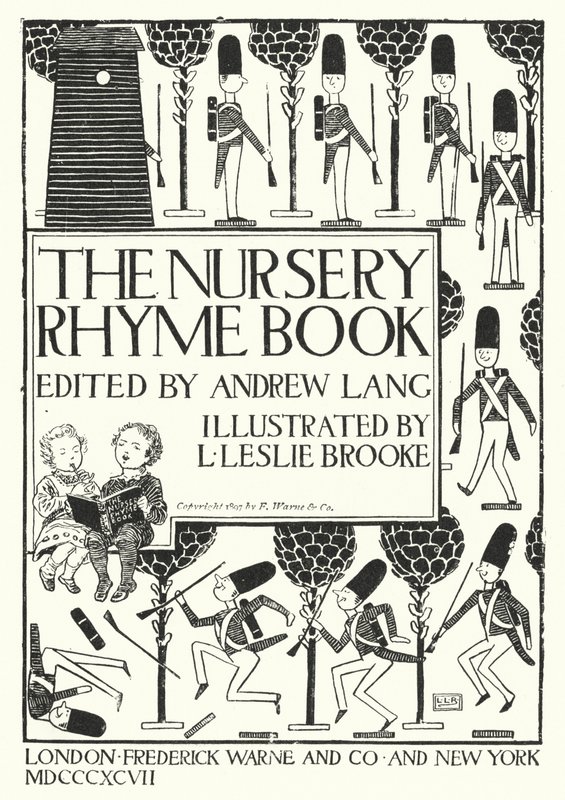 Titelsideillustration til The Nursery Rhyme Book redigeret af Andrew Lang (gravering) af Leonard Leslie Brooke