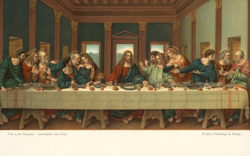 Den sidste nadver (chromolitho) af Leonardo da (after) Vinci