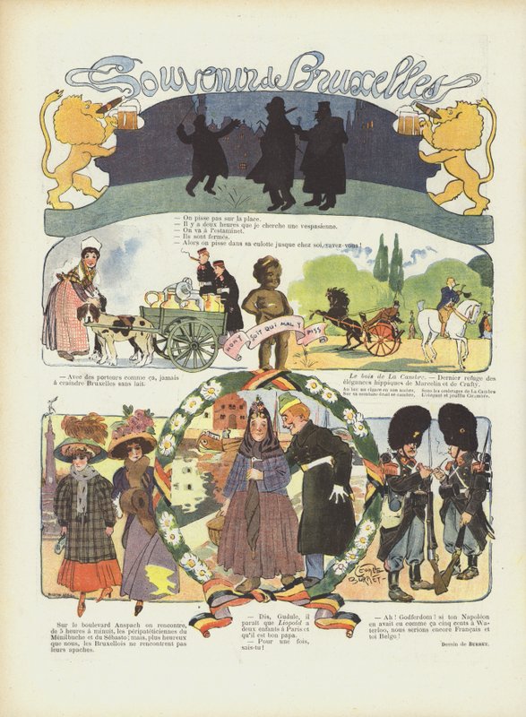Souvenir fra Bruxelles. Illustration til Le Rire af Leonce Burret
