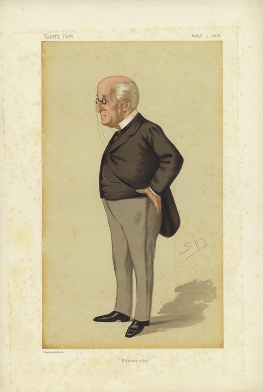 James Manby Gully, MD, Hydropathy, Vanity Fair Cartoon (farve litho) af Leslie Matthew Ward