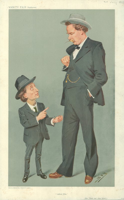 Ben Tillett og John Ward, Labour Men, 29. juli 1909, Vanity Fair tegneserie af Leslie Matthew Ward