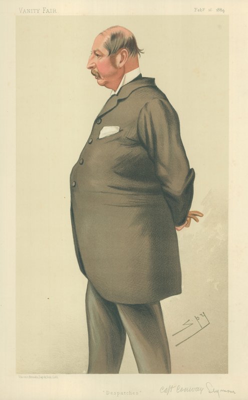 Captain Conway Seymour, Despatches, 16. februar 1884, Vanity Fair tegneserie af Leslie Matthew Ward