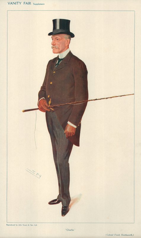 Oberst Frank Shuttleworth, Charlie, 10. februar 1909, Vanity Fair-tegneserie af Leslie Matthew Ward