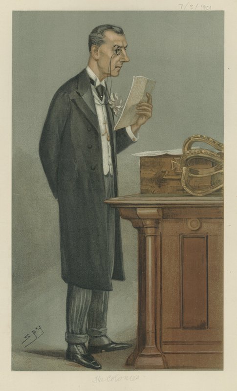 Joseph Chamberlain (farve litho) af Leslie Matthew Ward