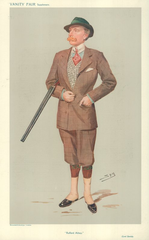 Lord John Savile, Rufford Abbey, 15. april 1908, Vanity Fair tegnefilm af Leslie Matthew Ward