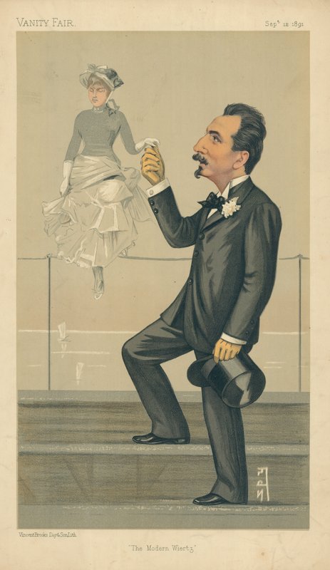 M Jan Van Beers, The Modern Wiertz, 12. september 1891, Vanity Fair tegneserie af Leslie Matthew Ward
