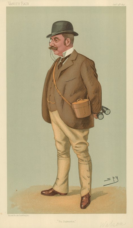 Hr. Alfred Edward Thomas Watson, Badminton, 14. januar 1897, tegneserie af Vanity Fair af Leslie Matthew Ward