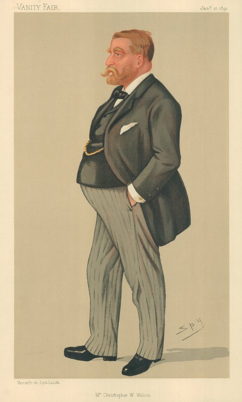 Mr. Christopher W Wilson, 10. januar 1891, tegneserie af Vanity Fair af Leslie Matthew Ward