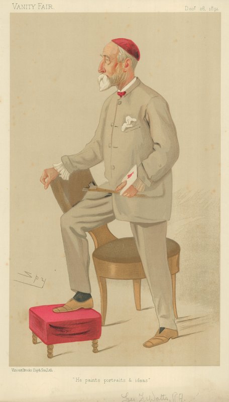 Mr George Frederick Watts, Han maler portrætter og ideer, 26. december 1891, Vanity Fair tegneserie af Leslie Matthew Ward