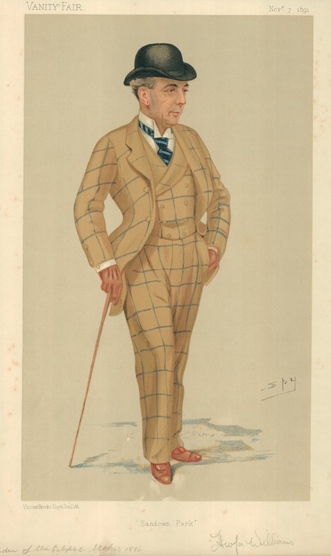 Mr Hwfa Williams, Sandown Park, 7. november 1891, Vanity Fair tegneserie af Leslie Matthew Ward
