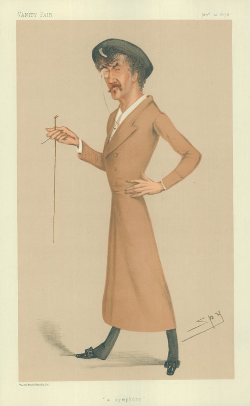Mr James Abbott McNeill Whistler, A symfoni, 12. januar 1878, Vanity Fair tegneserie af Leslie Matthew Ward