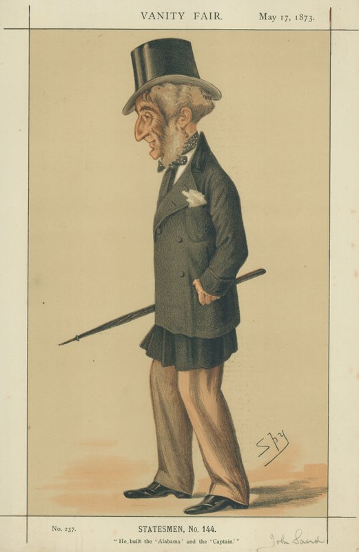 Mr John Laird, Han byggede Alabama og Kaptajnen, 17. maj 1873, Vanity Fair tegnefilm af Leslie Matthew Ward