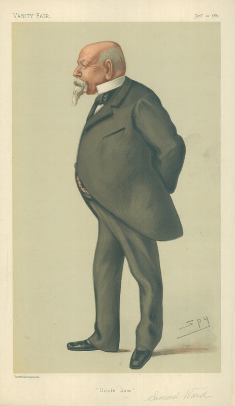 Mr Samuel Ward, Onkel Sam, 10. januar 1880, Vanity Fair tegneserie af Leslie Matthew Ward