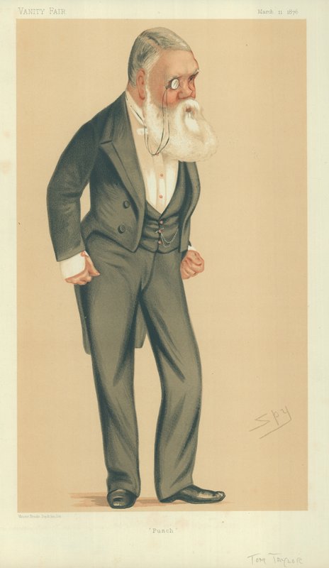 Mr Tom Taylor, Punch, 11. marts 1876, Vanity Fair tegnefilm af Leslie Matthew Ward