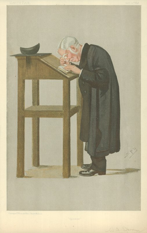 Mr WA Spooner, Spooner, 21. april 1898, Vanity Fair tegneserie af Leslie Matthew Ward