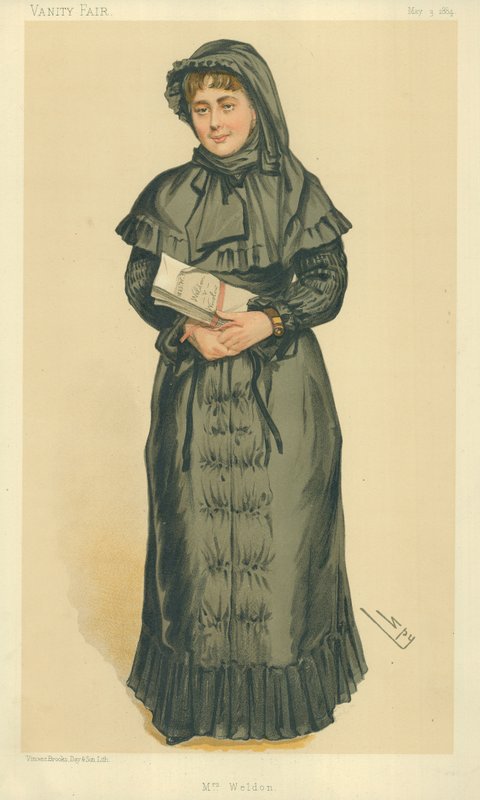 Mrs Georgina Weldon, Mrs Weldon, 3. maj 1884, Vanity Fair tegneserie af Leslie Matthew Ward