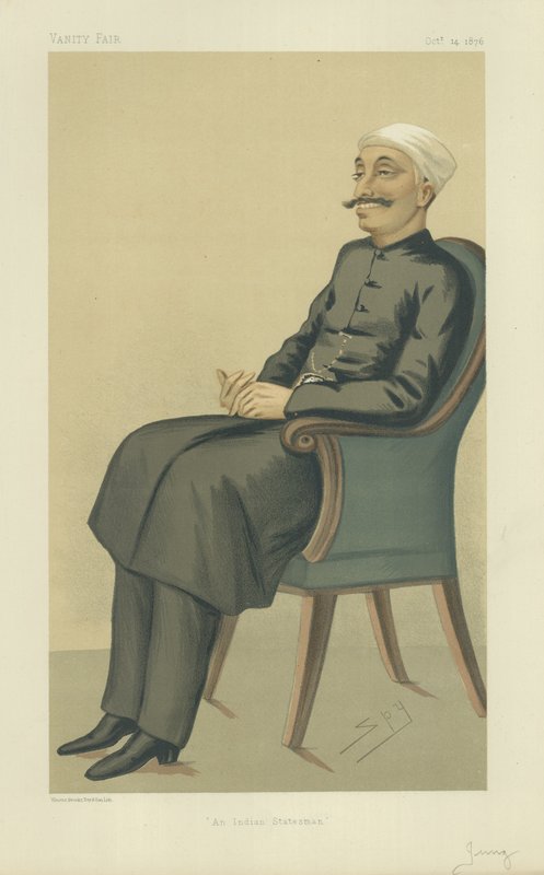 Nawab Sir Salar Jung, An Indian Statesman, 14. oktober 1876, Vanity Fair tegneserie af Leslie Matthew Ward
