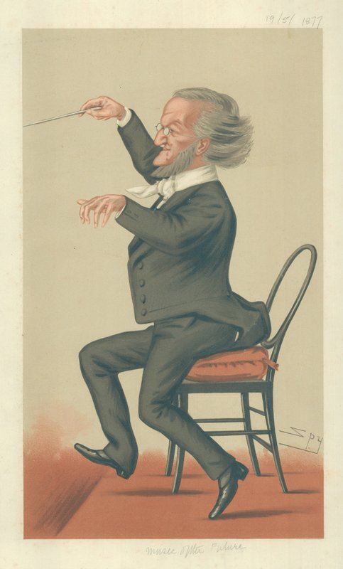 Richard Wagner, Music of the Future, 19. maj 1877, tegnefilm Vanity Fair af Leslie Matthew Ward