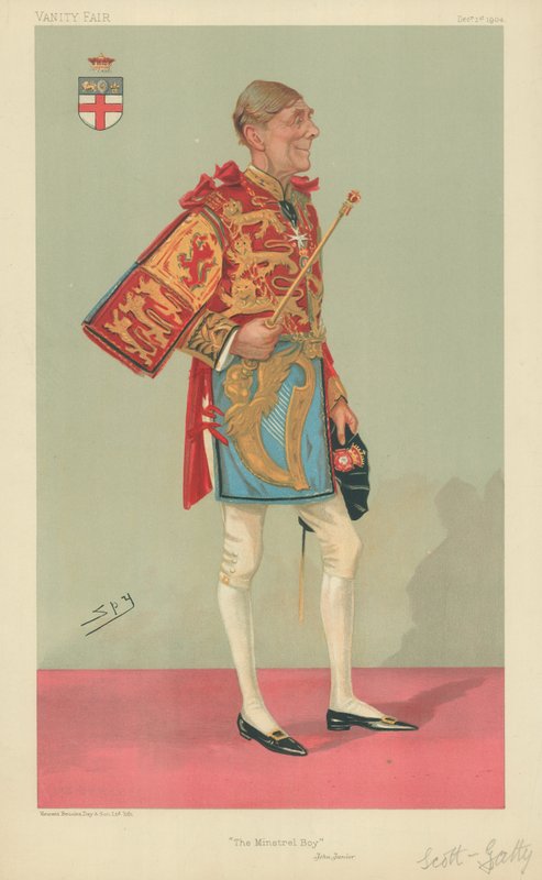 Sir Alfred Scott-Gatty, The Minstrel Boy, 1. december 1904, Vanity Fair tegnefilm af Leslie Matthew Ward