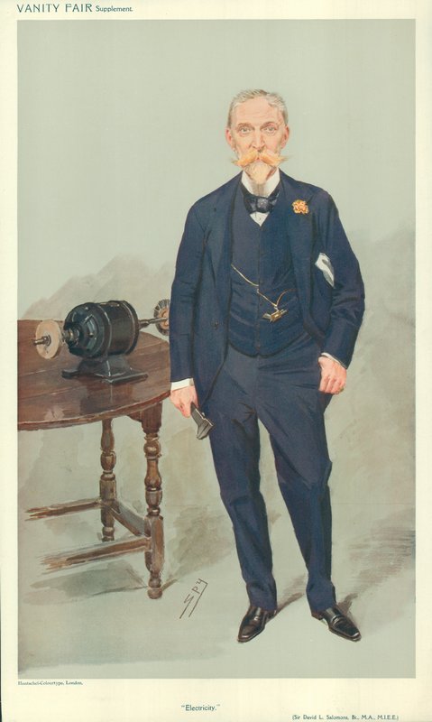 Sir David L Salomons, Electricity, nd, Vanity Fair tegnefilm af Leslie Matthew Ward