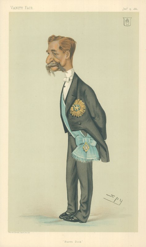 Sir Richard Temple, Bart, Burra Dick, 15. januar 1881, Vanity Fair tegneserie af Leslie Matthew Ward
