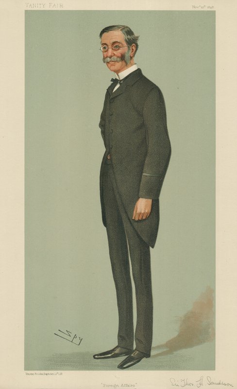 Sir Thomas Henry Sanderson, Foreign Affairs, 10. november 1898, Vanity Fair tegneserie af Leslie Matthew Ward