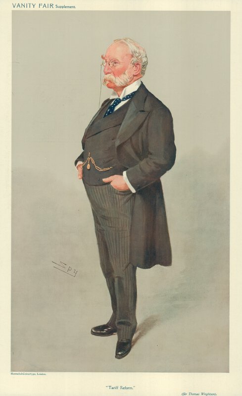 Sir Thomas Wrightson, Tariff Reform, 6. maj 1908, Vanity Fair tegnefilm af Leslie Matthew Ward