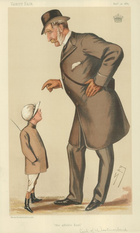 Jarlen af Westmoreland, Den elskværdige jarl, 10. november 1883, Vanity Fair-tegneserie af Leslie Matthew Ward