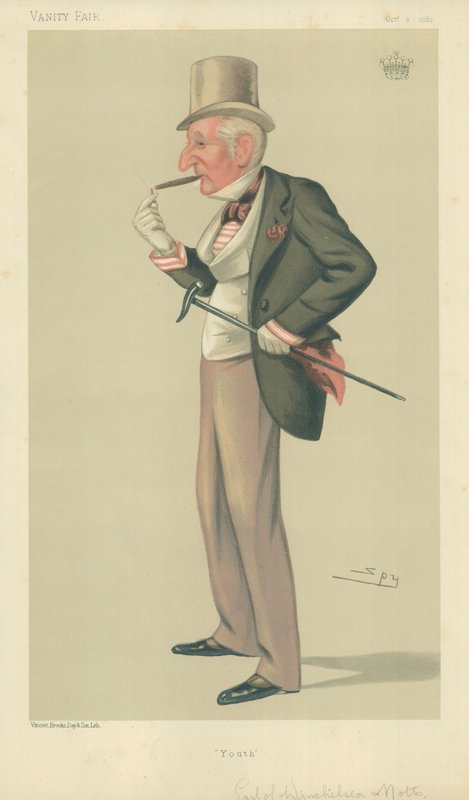Jarlen af Winchilsea og Nottingham, Ungdom, 2. oktober 1880, Vanity Fair-tegneserie af Leslie Matthew Ward