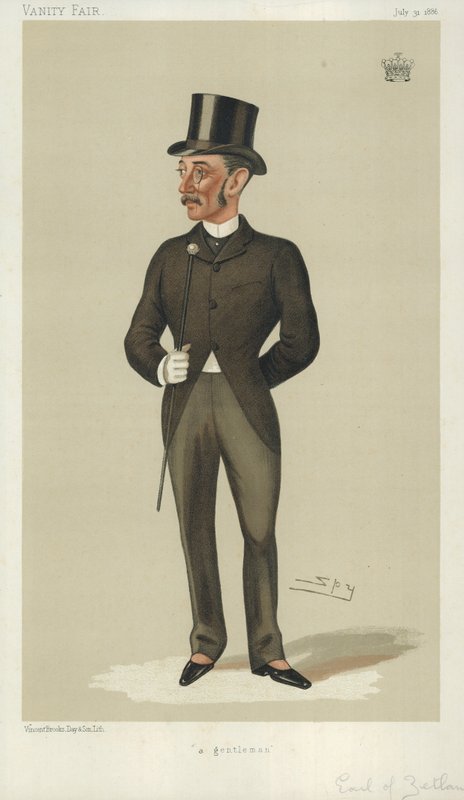 The Earl of Zetland, a gentleman, 31. juli 1886, Vanity Fair tegneserie af Leslie Matthew Ward