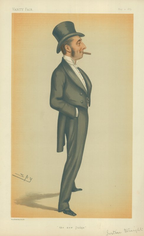 The Hon Mr Justice Straight, Den nye dommer, 10. maj 1879, Vanity Fair tegneserie af Leslie Matthew Ward