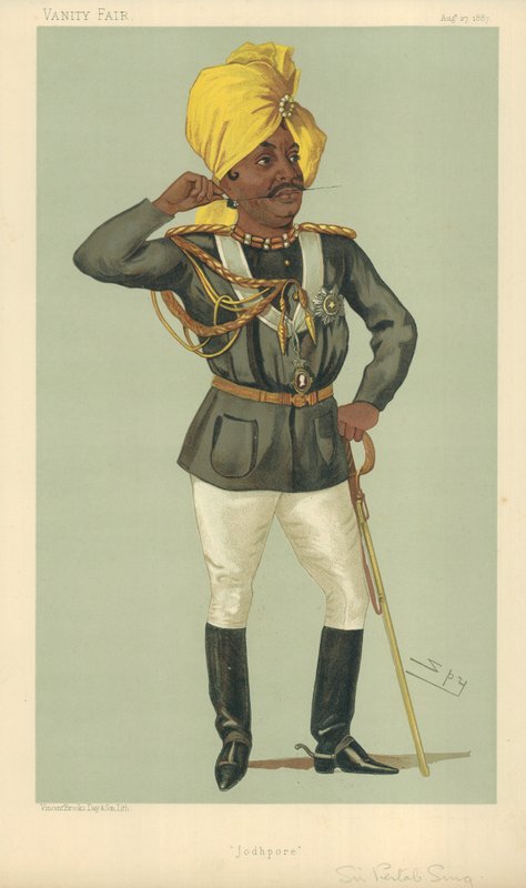 The Maraj Sir Partab Singh, Jodhpur, 27. august 1887, Vanity Fair tegneserie af Leslie Matthew Ward