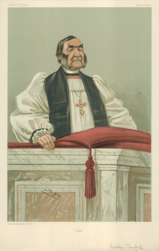 Rev Frederick Temple, The Archbishop of Canterbury, Just, 11. september 1902, Vanity Fair tegneserie af Leslie Matthew Ward