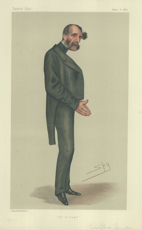 The Right Hon Lord Claud Hamilton, The Dowager, illustration fra "Vanity Fair" 10. marts 1877 af Leslie Matthew Ward