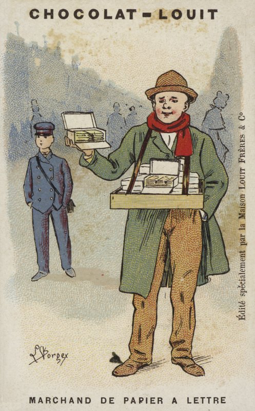 Brevpapirhandler (chromolitho) af Louis Borgex