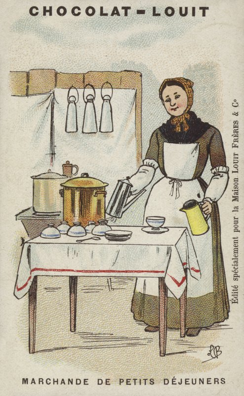 Morgenmadshandler (chromolitho) af Louis Borgex
