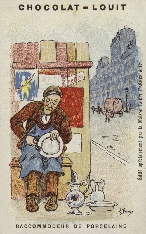 Porcelænsmeder (chromolitho) af Louis Borgex