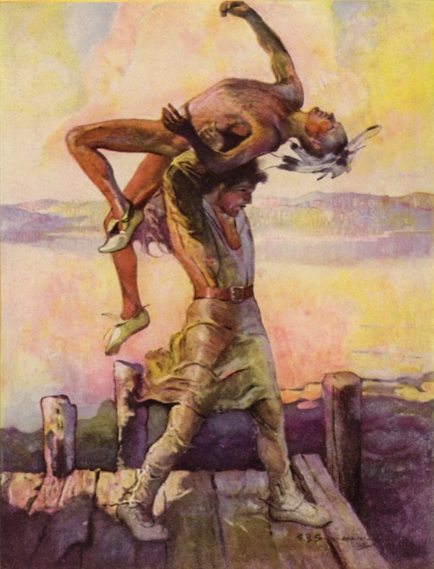 Illustration fra The Deerslayer, af James Fenimore Cooper af Louis John Rhead