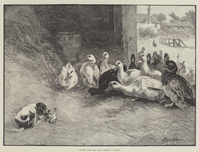 For dommer og nævninge, dom, Skyldig af Louis Wain