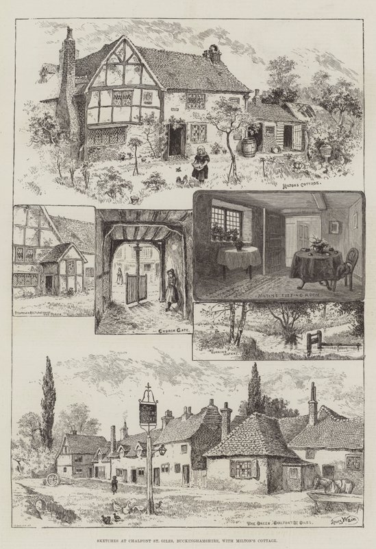 Skitser i Chalfont St Giles, Buckinghamshire, med Milton