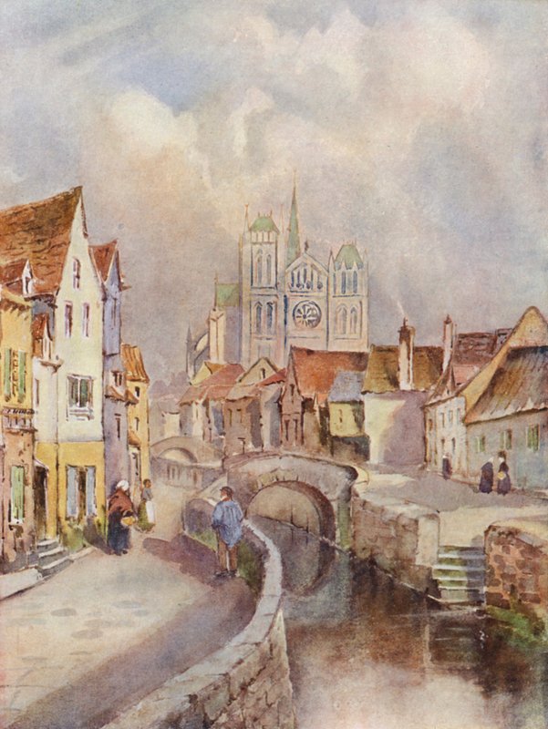Udsigt over Amiens, med katedralen i det fjerne af Louis Burleigh Bruhl