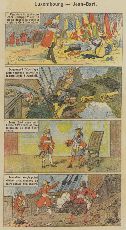 Luxembourg, Jean-Bart (farve litho) af Louis Charles (after) Bombled