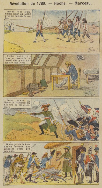 Revolution af 1789, Hoche, Marceau (farve litho) af Louis Charles (after) Bombled