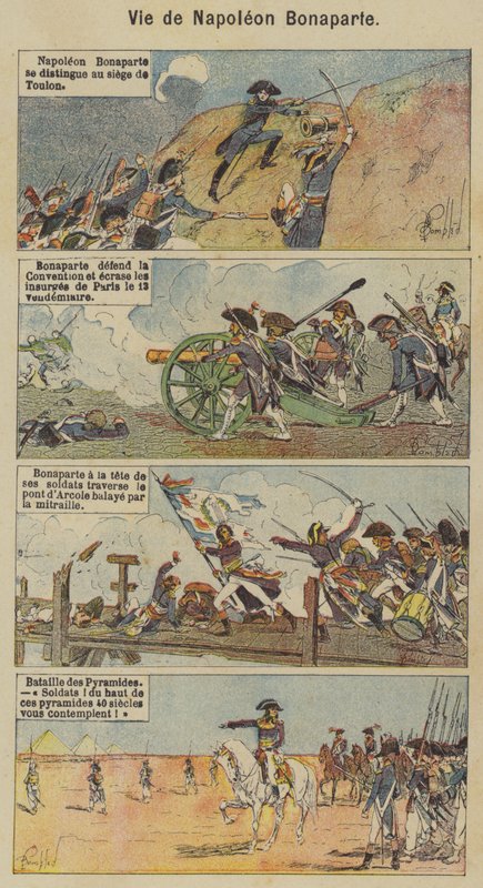 Napoleon Bonapartes liv (farve litho) af Louis Charles (after) Bombled