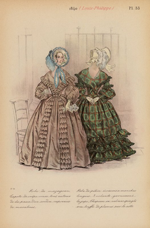 Fransk mode: 1840, Louis-Philippe (farvelitografi) af Louis Colas