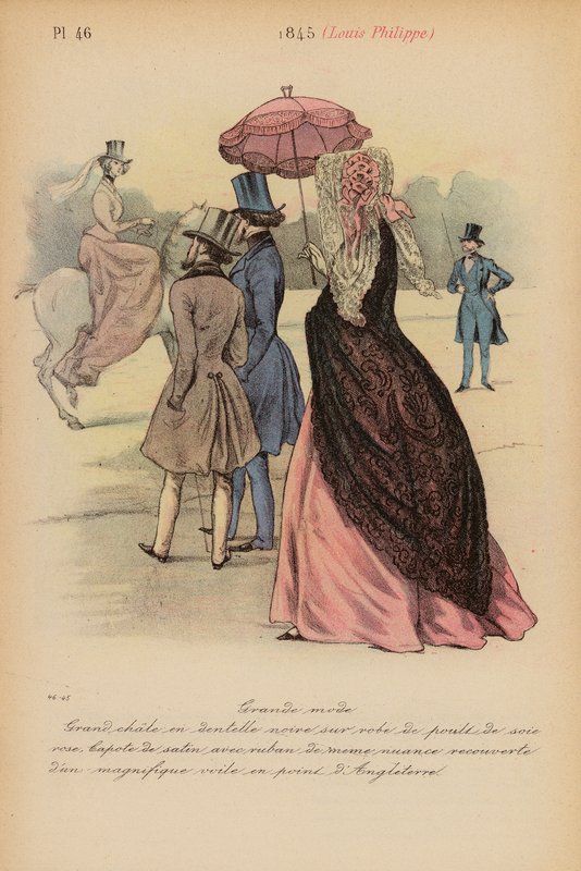 Fransk mode: 1845, Louis-Philippe (farvelitografi) af Louis Colas