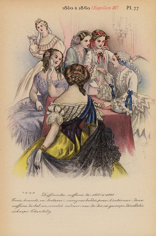 Fransk mode: 1850 a 1860, Napoleon III (farvelitografi) af Louis Colas