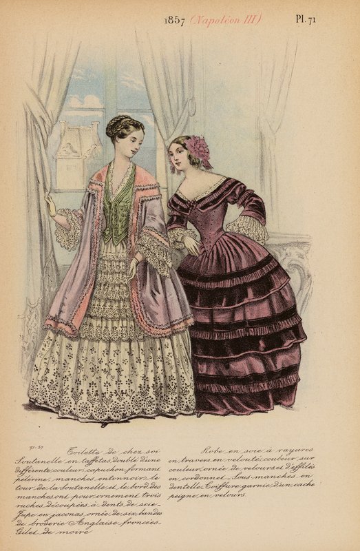 Fransk mode: 1857, Napoleon III (farvelitografi) af Louis Colas