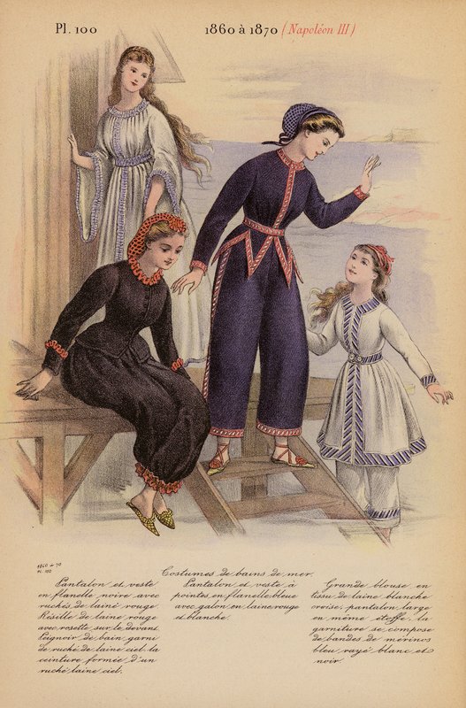 Fransk mode: 1860 a 1870, Napoleon III (farvelitografi) af Louis Colas