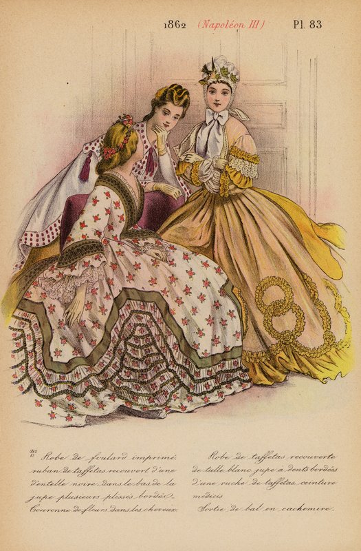 Fransk mode: 1862, Napoleon III (farvelitografi) af Louis Colas